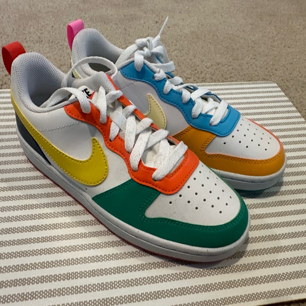 Nike Kids Colorful Sneakers - White, Yellow, Orange, Blue, Green